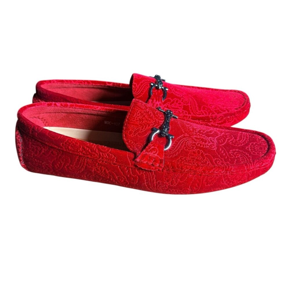 Royal Shoes Red Velvet Loafers Moccasins Men’s Size 11 Shoes New